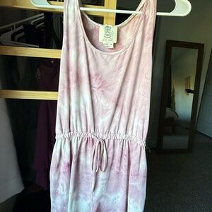Pink Tie-Dye Sleeveless Dress